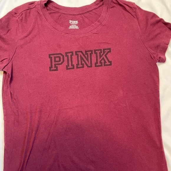 Pink size medium burgundy shirt sleeve t-shirt - Picture 2 of 4